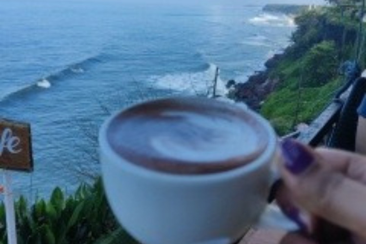sipping coffee in varkala
